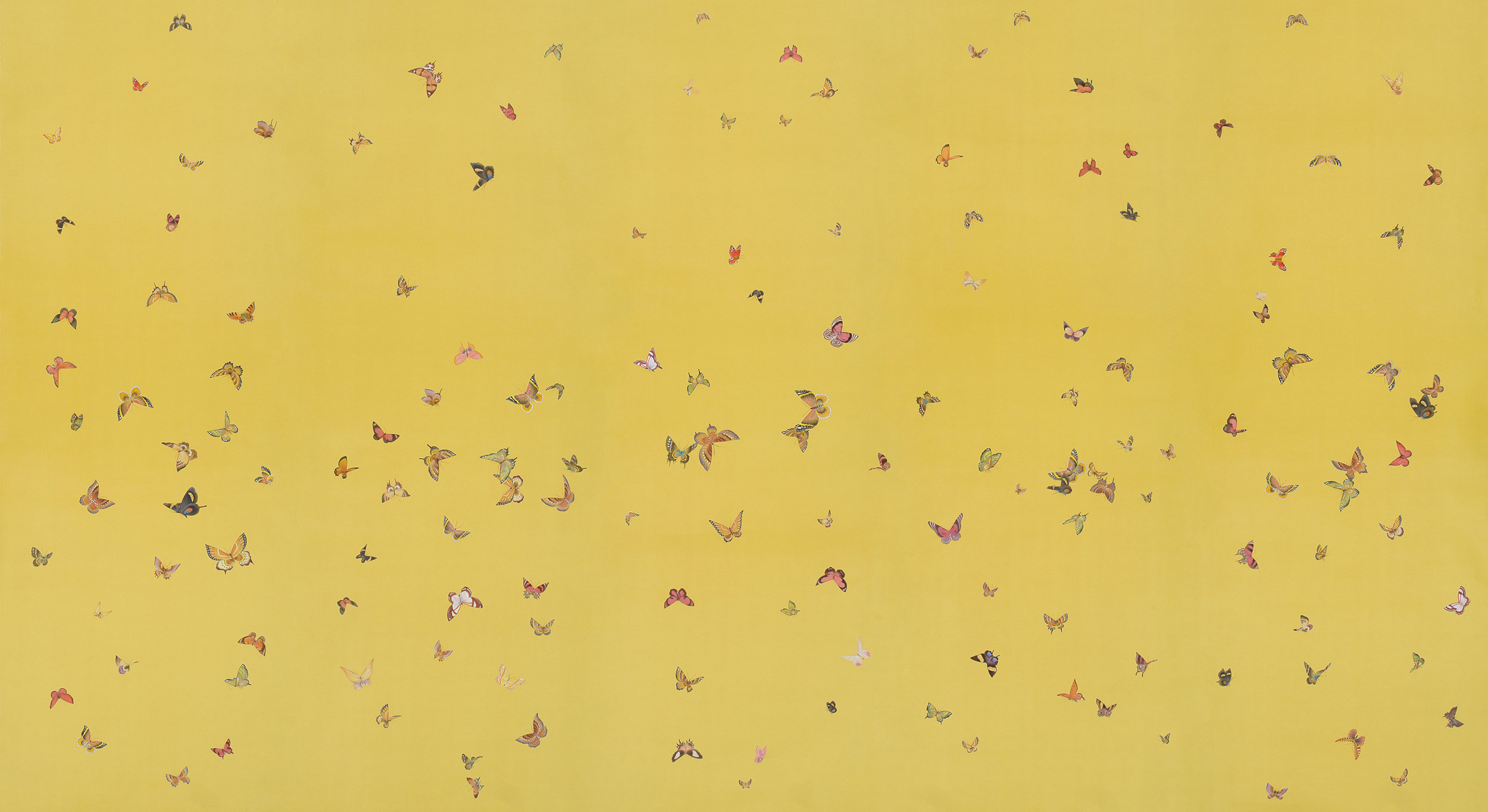 Обои ручная роспись Butterflies Monarch on dyed paper Обои ручная роспись Butterflies Monarch on dyed paper - постер Loft-Concept в Липецке
