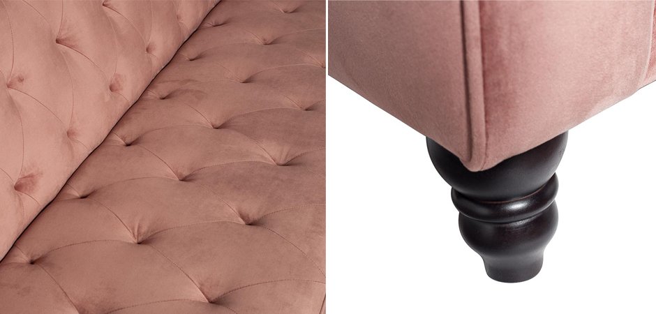 Диван Abbyson Emily Tufted Sofa Pink Диван Abbyson Emily Tufted Sofa Pink - Loft-Concept в Липецке