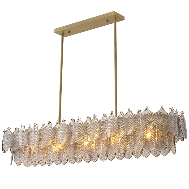 Люстра Eichholtz Chandelier Verbier Rectangular Стекло Смок Латунь Люстра Eichholtz Chandelier Verbier Rectangular Стекло Смок Латунь в Липецке | Loft Concept