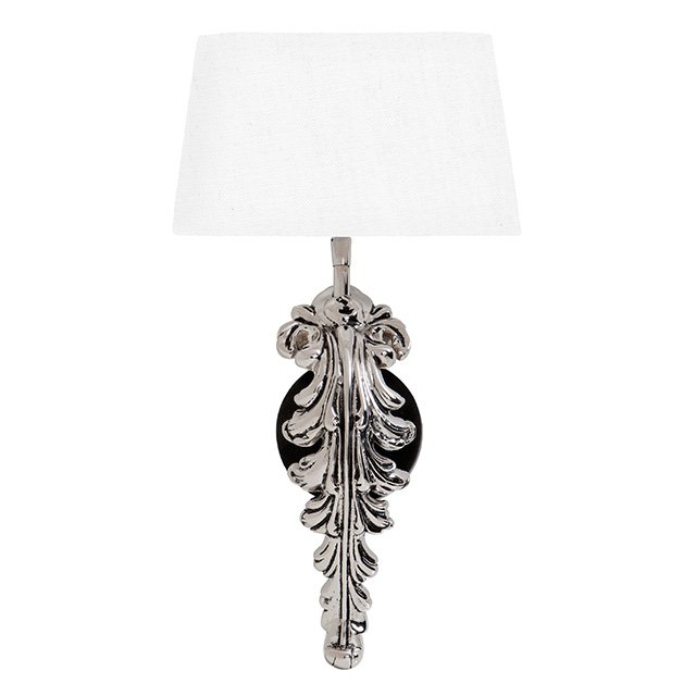 Бра Eichholtz Wall Lamp Beau Site Nickel+White Никель Белый в Липецке | Loft Concept 