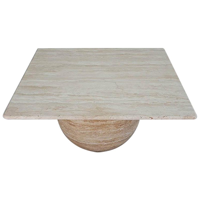 Кофейный стол Edna Travertine Coffee Table Коричневый Бежевый Кофейный стол Edna Travertine Coffee Table Коричневый Бежевый в Липецке | Loft Concept