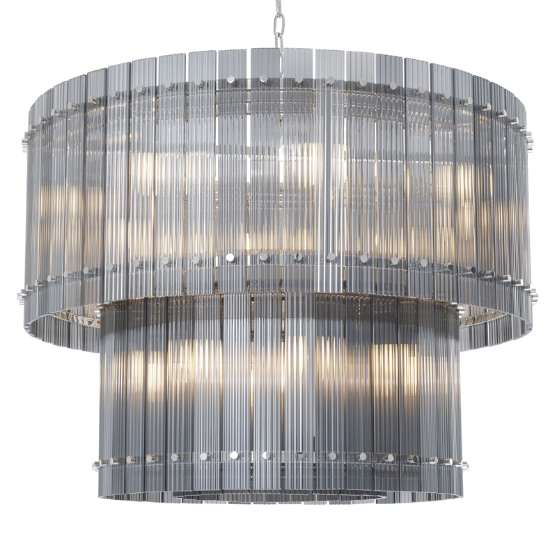 Люстра Eichholtz Chandelier Ruby L smoke Никель Стекло Смок Люстра Eichholtz Chandelier Ruby L smoke Никель Стекло Смок в Липецке | Loft Concept