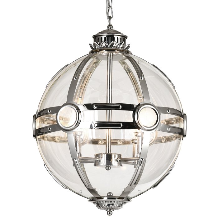 Люстра Eichholtz Lantern Hagerty Silver Прозрачное Стекло Хром Люстра Eichholtz Lantern Hagerty Silver Прозрачное Стекло Хром в Липецке | Loft Concept