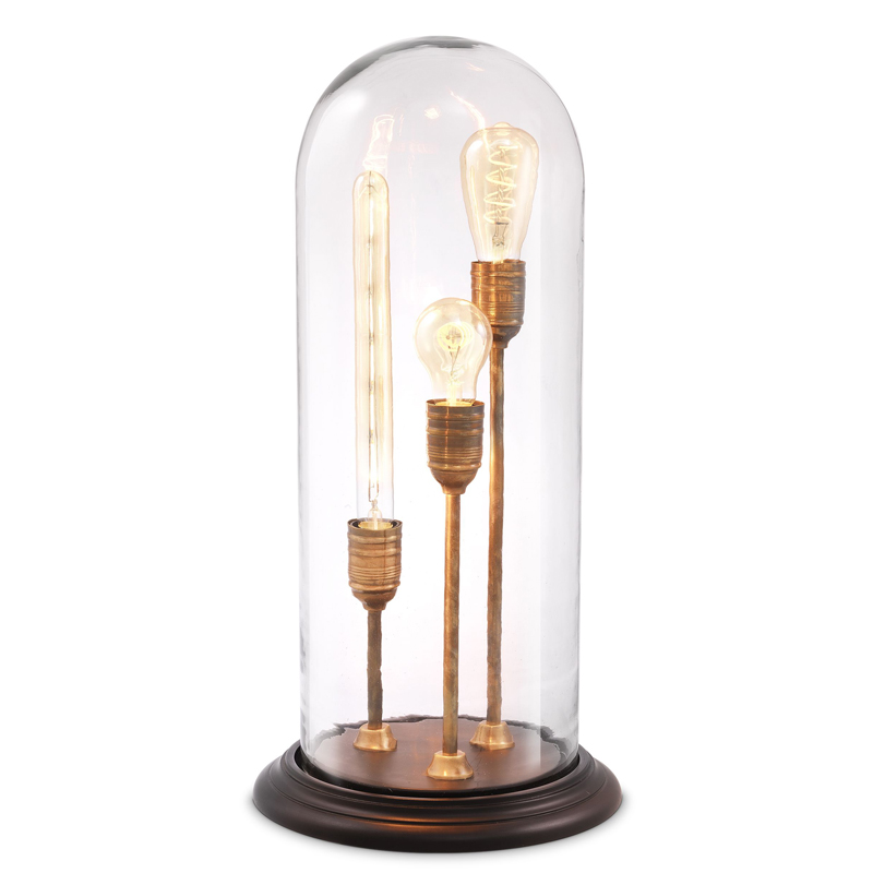 Настольная лампа Eichholtz Table Lamp Spance Черный Винтажная латунь Прозрачный Настольная лампа Eichholtz Table Lamp Spance Черный Винтажная латунь Прозрачный в Липецке | Loft Concept