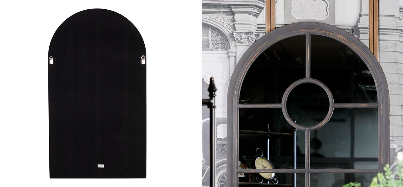 Зеркало настенное в деревянной черной рамке Black London - фото