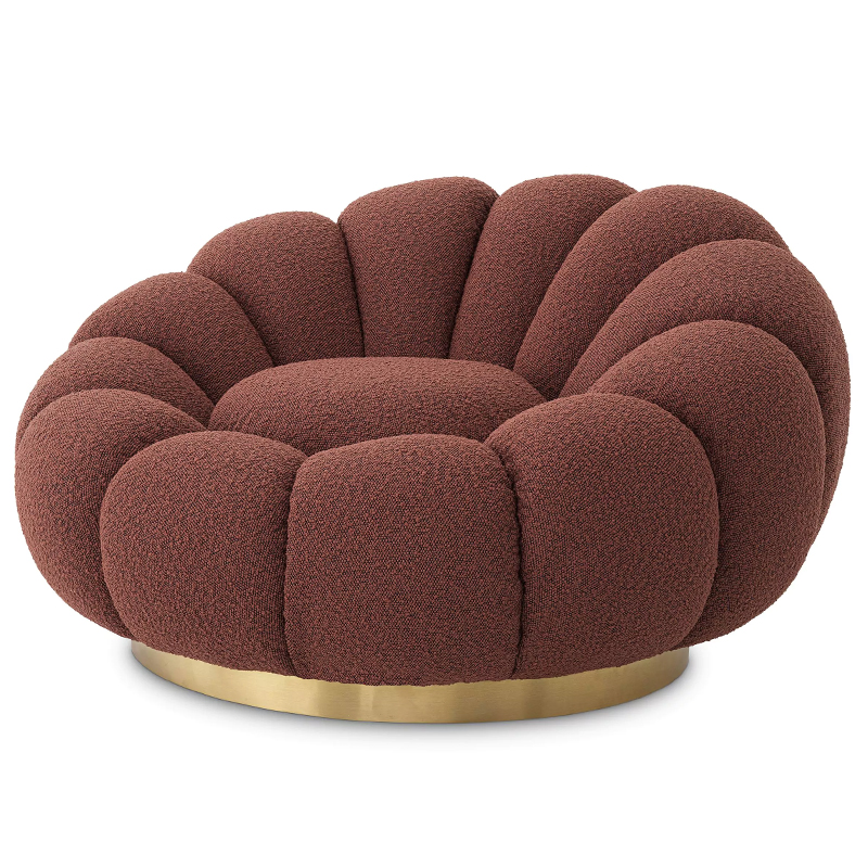 Кресло Eichholtz Swivel Chair Mello Boucle Rouge Бургундский красный Латунь Кресло Eichholtz Swivel Chair Mello Boucle Rouge Бургундский красный Латунь в Липецке | Loft Concept