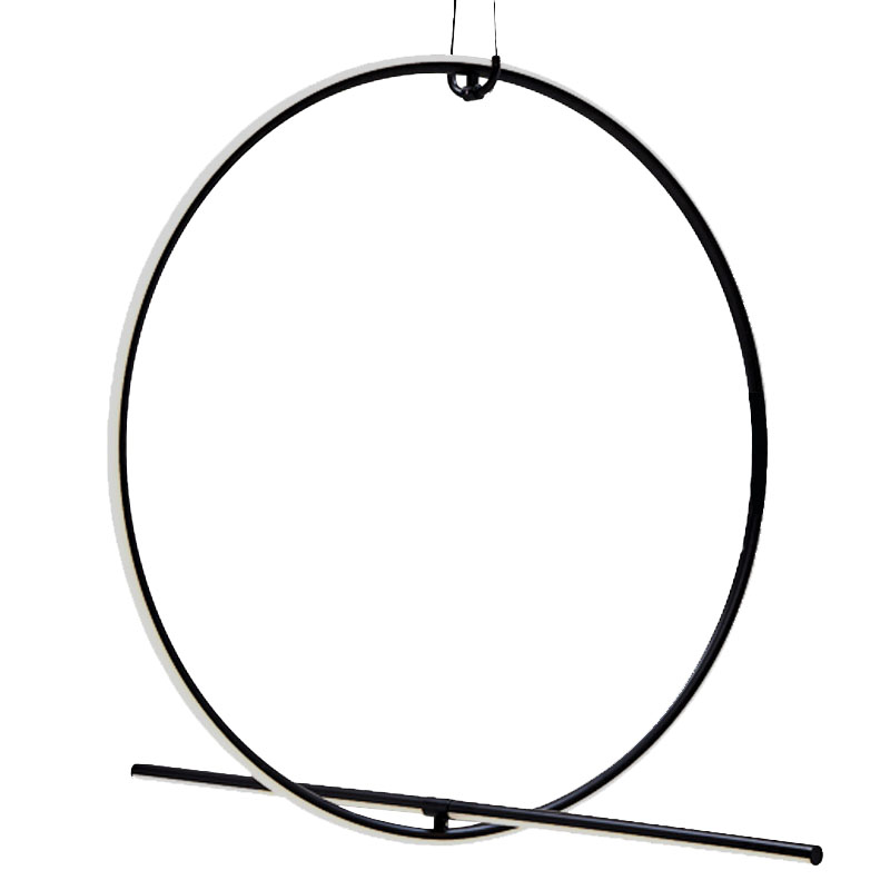 Подвесной светильник Black LED Circle Lamp Черно-белый Подвесной светильник Black LED Circle Lamp Черно-белый в Липецке | Loft Concept