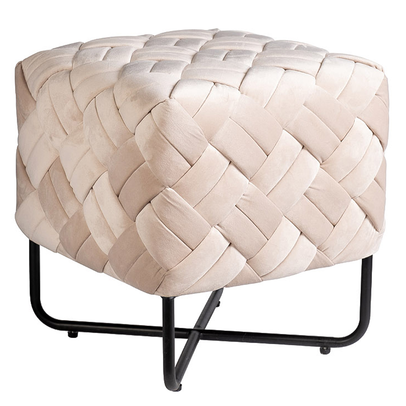 Пуф Cadice Pouf Бежевый Черный Пуф Cadice Pouf Бежевый Черный в Липецке | Loft Concept