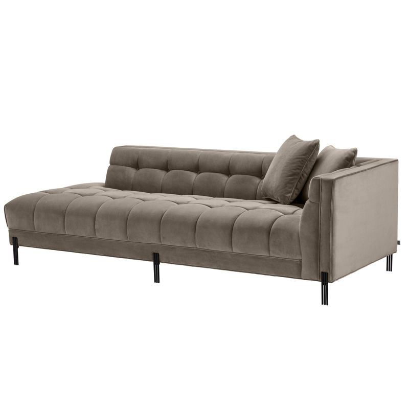 Кушетка Eichholtz Lounge Sofa Sienna Right greige Бежево-серый Темная бронза в Липецке | Loft Concept 