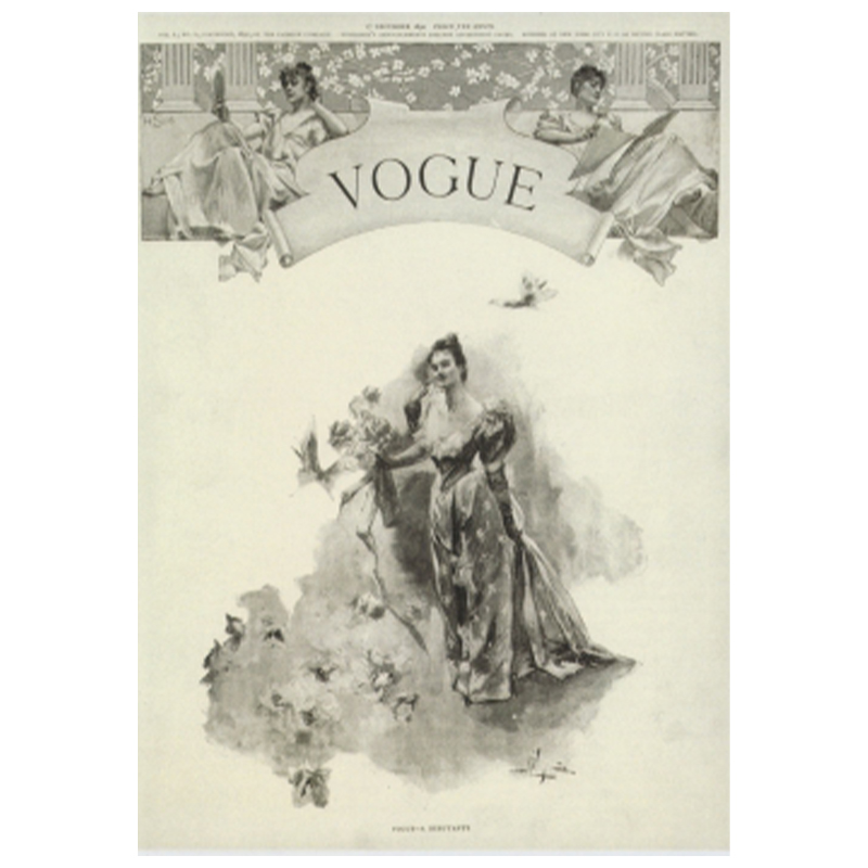 Постер Vogue Cover 1892 Desemder Бежево-серый Постер Vogue Cover 1892 Desemder Бежево-серый в Липецке | Loft Concept