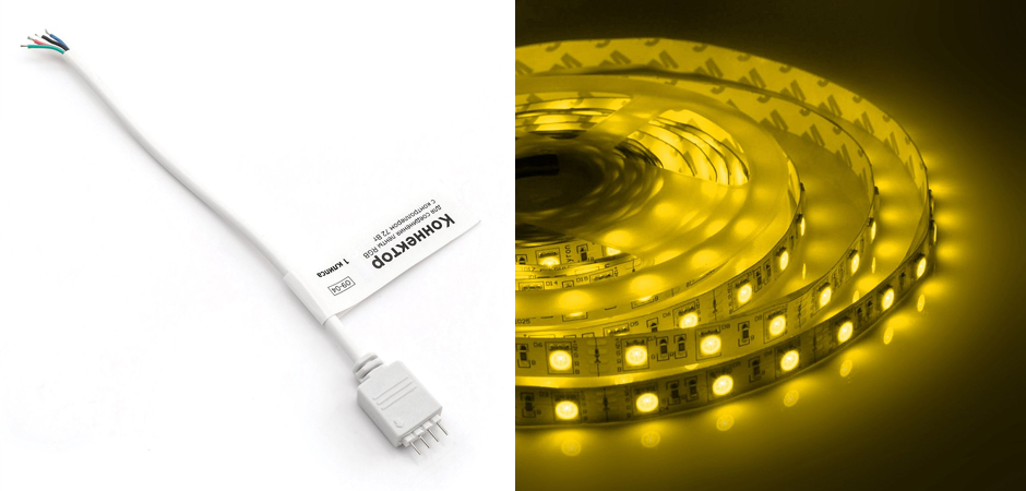 Комплект светодиодной ленты 7,2W/m 30LED/m 3528SMD разноцветный 5M - фото №3