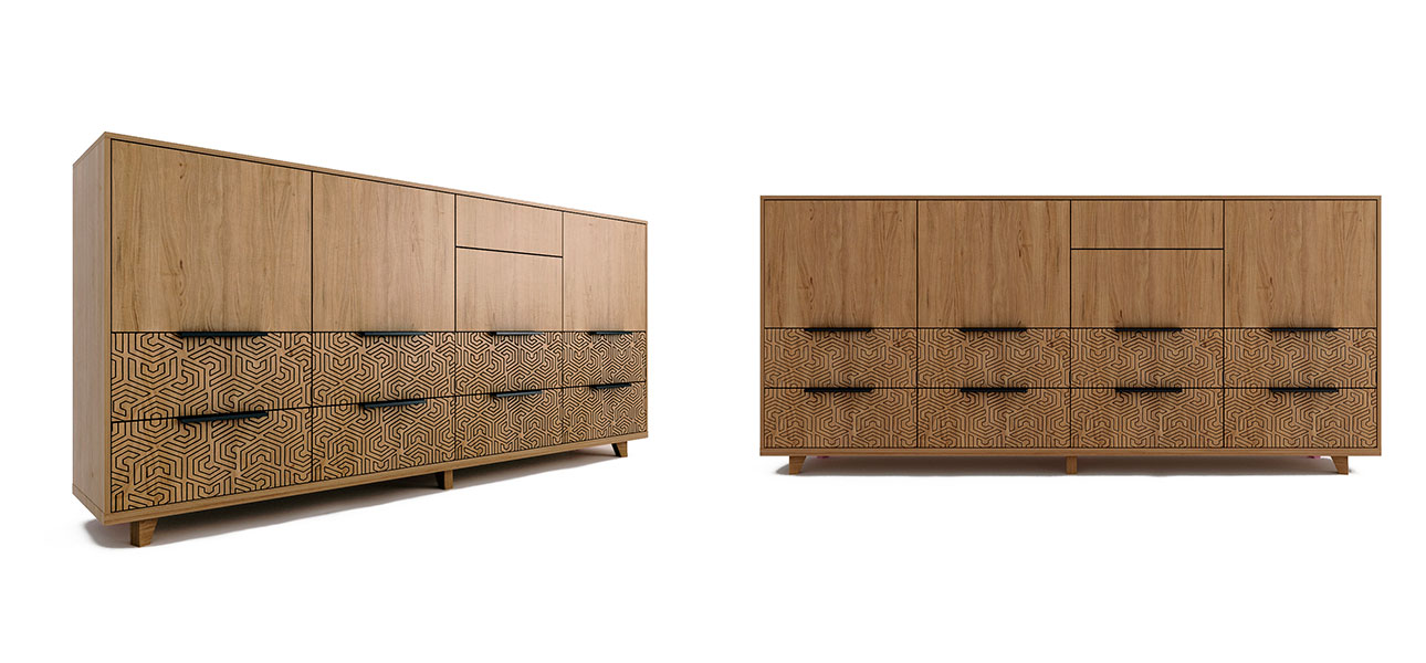 Комод длинный с орнаментом Brian - фото