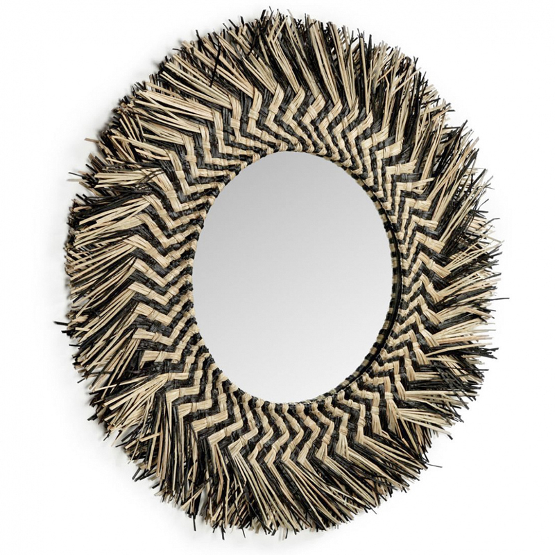 Зеркало сплетенное вручную Handmade Mirror Dark Safari Черный Древесина Зеркало сплетенное вручную Handmade Mirror Dark Safari Черный Древесина в Липецке | Loft Concept