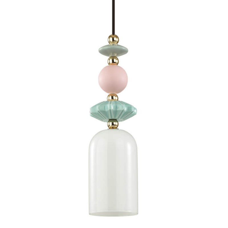Подвесной светильник Iris hanging lamp candy Белое матовое стекло Розовый пастельный Зеленый Подвесной светильник Iris hanging lamp candy Белое матовое стекло Розовый пастельный Зеленый в Липецке | Loft Concept
