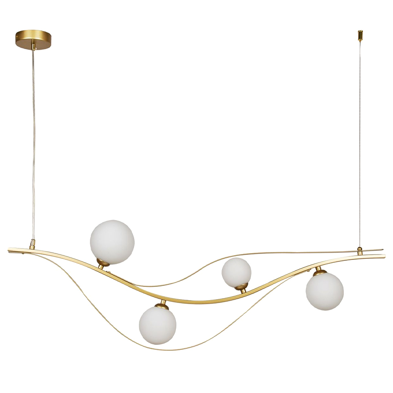 Люстра изогнутой формы Golden Pearl Белый Золотой Люстра изогнутой формы Golden Pearl Белый Золотой в Липецке | Loft Concept
