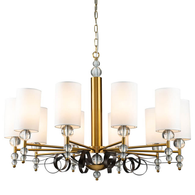 Люстра Annelies Chandelier 10 Золотой Черный Белый Люстра Annelies Chandelier 10 Золотой Черный Белый в Липецке | Loft Concept