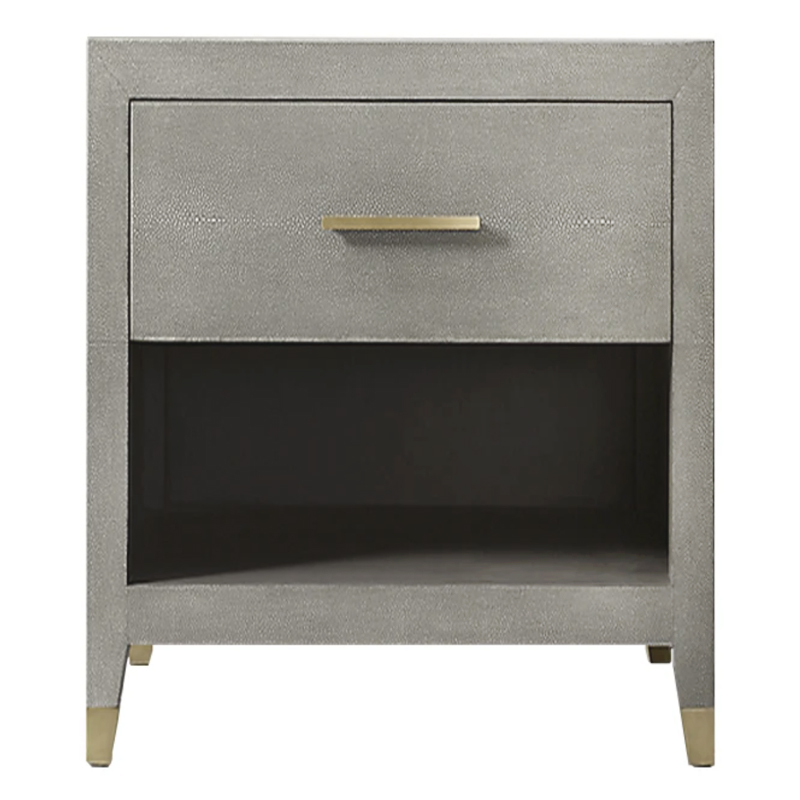 Charles Stingray Gray Bedside table Тумбочка серый скат Золотой Серый Charles Stingray Gray Bedside table Тумбочка серый скат Золотой Серый в Липецке | Loft Concept