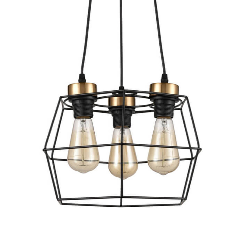 Люстра Loft Wire Cage Black lamp 3 Черный Люстра Loft Wire Cage Black lamp 3 Черный в Липецке | Loft Concept