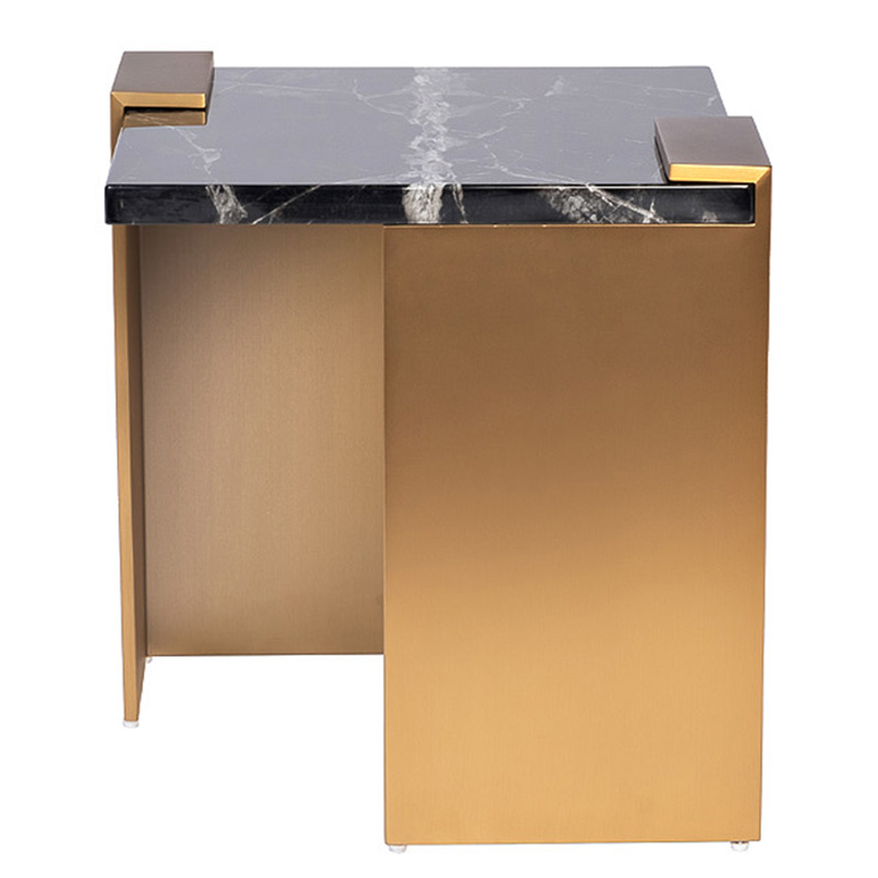 Приставной стол tormund Side Table матовое золото Черный Мрамор Nero Приставной стол tormund Side Table матовое золото Черный Мрамор Nero в Липецке | Loft Concept