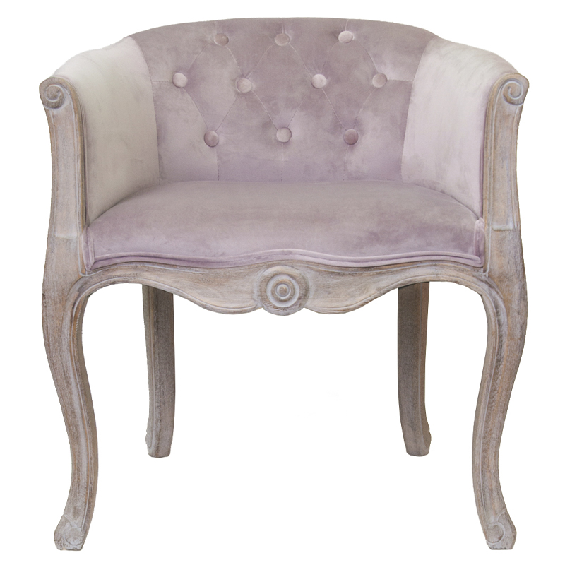 Кресло низкое в стиле прованс Розовый Велюр Louis French Armchair Розовый Серо-бежевый Кресло низкое в стиле прованс Розовый Велюр Louis French Armchair Розовый Серо-бежевый в Липецке | Loft Concept