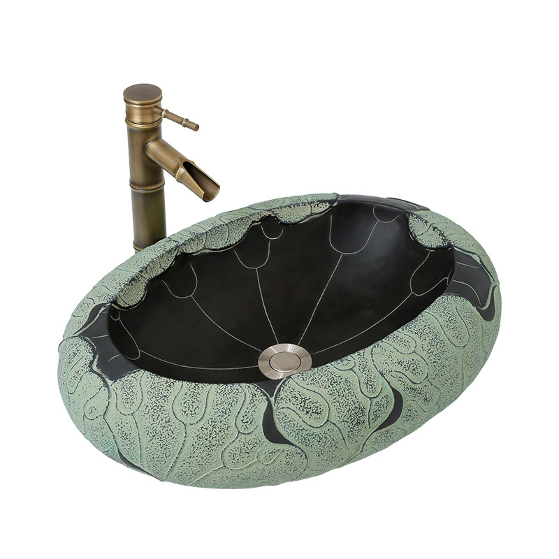 Раковина Lotus Leaf Oval Графит Зеленый шалфей Раковина Lotus Leaf Oval Графит Зеленый шалфей в Липецке | Loft Concept