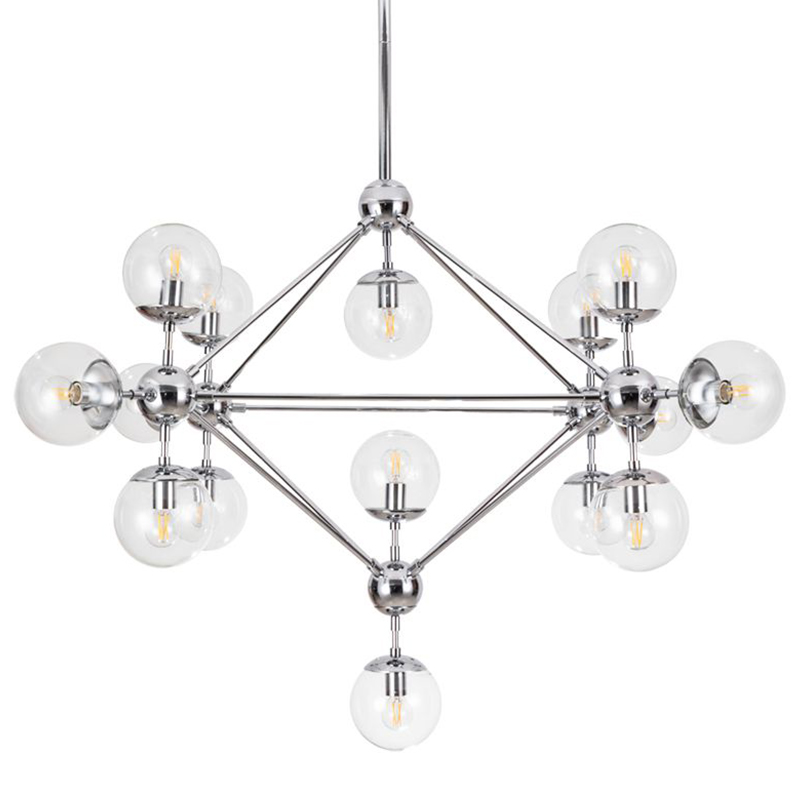 Люстра Modo Chandelier Chrome 15 Хром Прозрачный Люстра Modo Chandelier Chrome 15 Хром Прозрачный в Липецке | Loft Concept