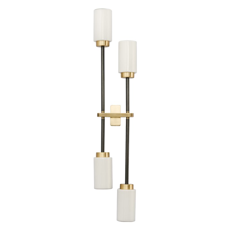 Бра Bert Frank Farol Wall Light Double White Черный Латунь Белый Бра Bert Frank Farol Wall Light Double White Черный Латунь Белый в Липецке | Loft Concept