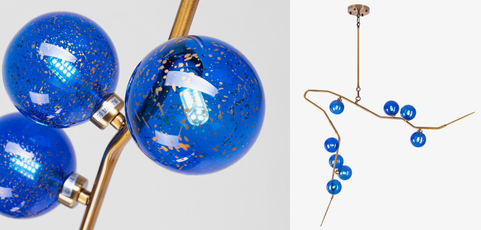 Люстра 8-GLOBE CHERRYBOMB CHANDELIER blue - фото №1