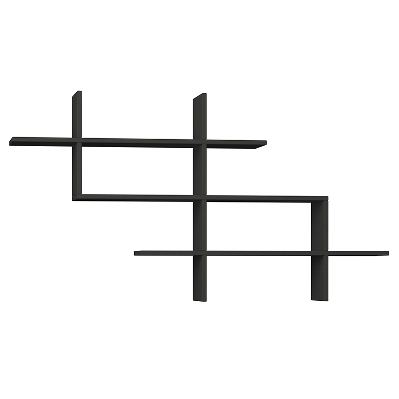 Полка фигурная подвесная цвета антрацит HALIC BOOKCASE ANTHRACITE Антрацит Серый Полка фигурная подвесная цвета антрацит HALIC BOOKCASE ANTHRACITE Антрацит Серый в Липецке | Loft Concept