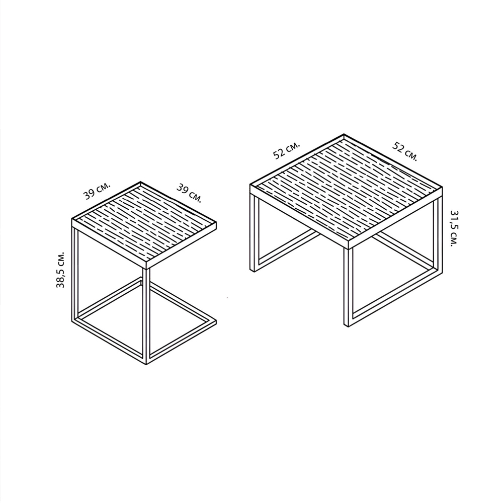 Комплект столиков с квадратными столешницами черные Black Table Combination Комплект столиков с квадратными столешницами черные Black Table Combination в Липецке