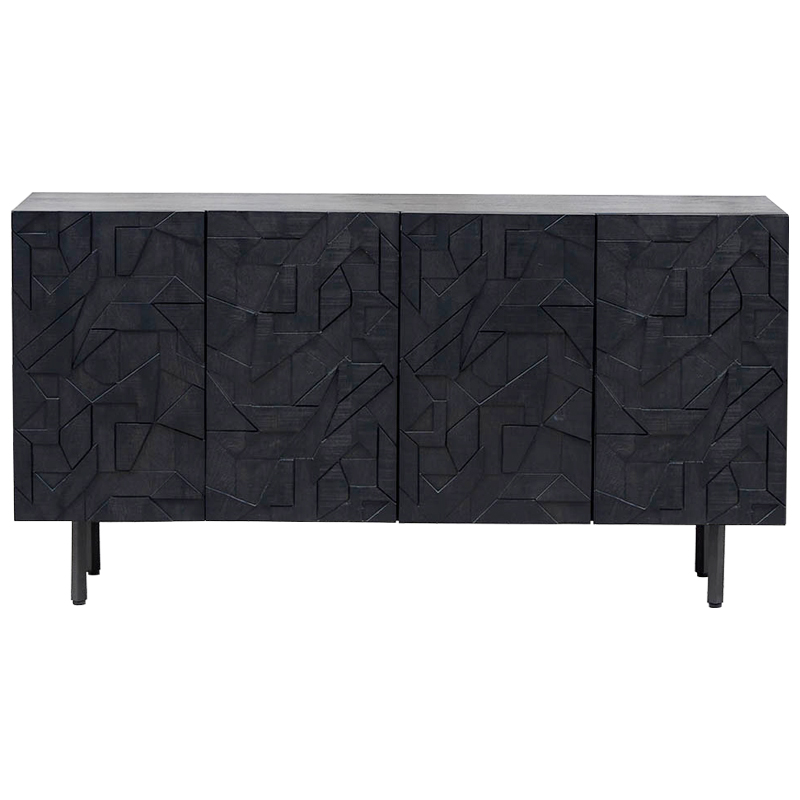 Комод Polygonal Ornament Chest of Drawers L Черный Комод Polygonal Ornament Chest of Drawers L Черный в Липецке | Loft Concept