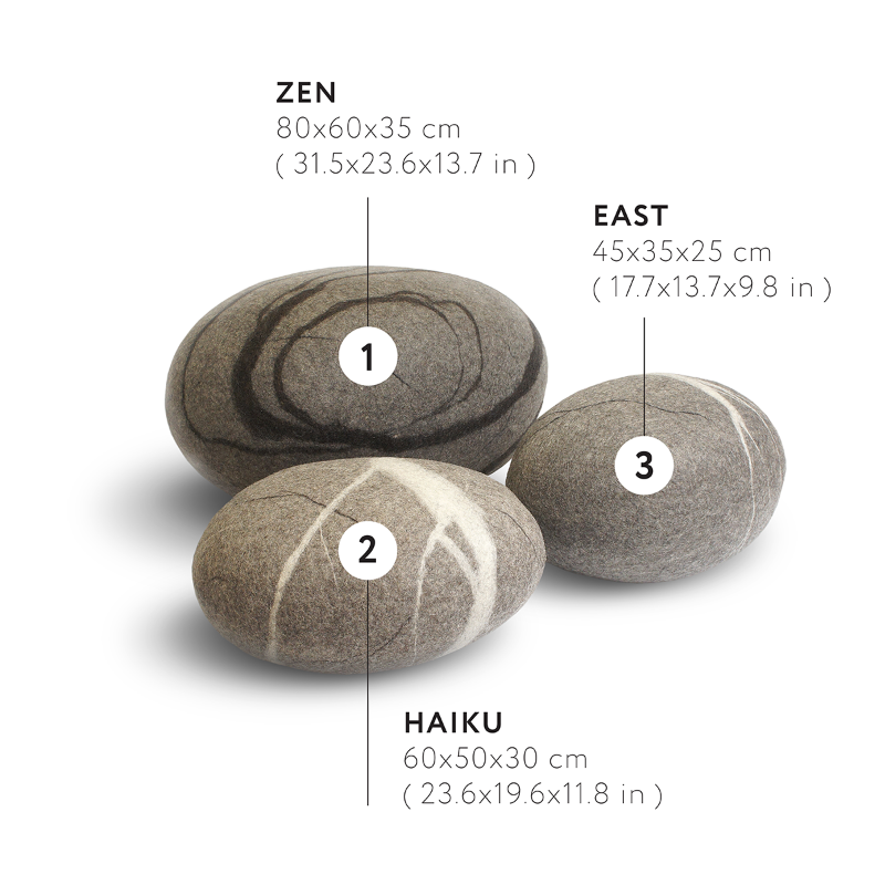 Камни - Пуфы KATSU Набор ZENSET из 3-х штук Камни - Пуфы KATSU Набор ZENSET из 3-х штук в Липецке