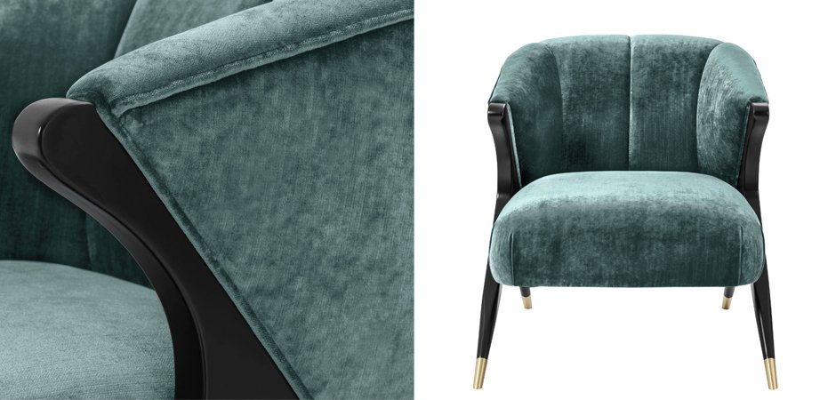 Кресло Eichholtz Chair Pavone Aegean Green Кресло Eichholtz Chair Pavone Aegean Green - Loft-Concept в Липецке