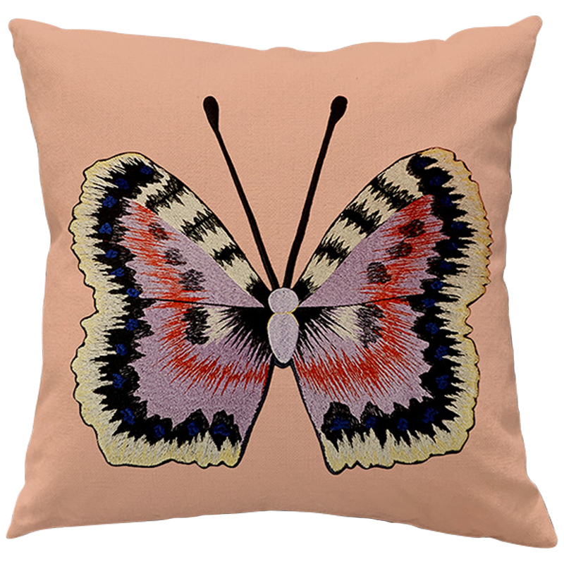 Декоративная подушка Стиль Gucci Butterfly Розовый пастельный Желтый Сиреневый Черный Декоративная подушка Стиль Gucci Butterfly Розовый пастельный Желтый Сиреневый Черный в Липецке | Loft Concept