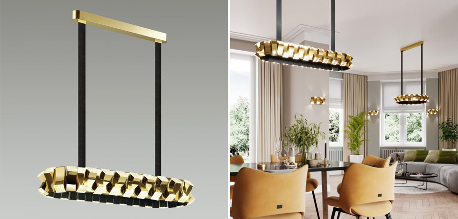 Люстра Rotus Gold Овальная Люстра Rotus Gold Овальная - Loft-Concept в Липецке