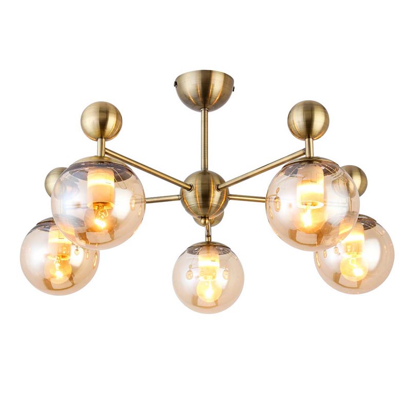 Потолочная люстра Demian Bronze Chandelier Бронза Янтарный Потолочная люстра Demian Bronze Chandelier Бронза Янтарный в Липецке | Loft Concept