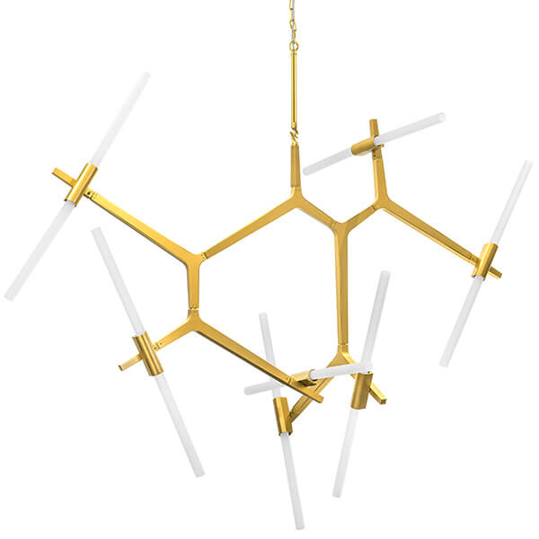 Люстра Agnes Chandelier Gold 14 Белый Золотой Люстра Agnes Chandelier Gold 14 Белый Золотой в Липецке | Loft Concept