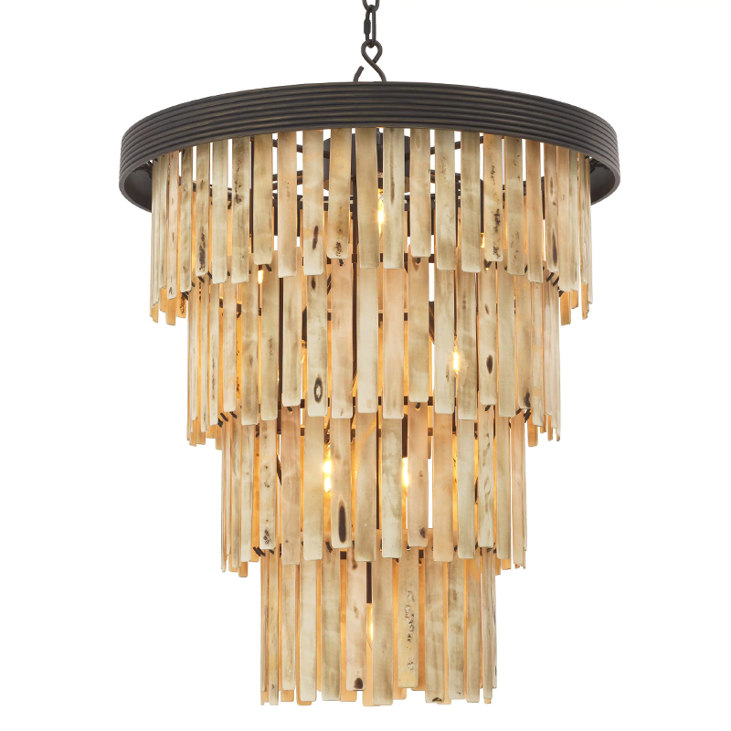 Люстра Eichholtz Chandelier Arizona L Темная бронза Бежевый Люстра Eichholtz Chandelier Arizona L Темная бронза Бежевый в Липецке | Loft Concept
