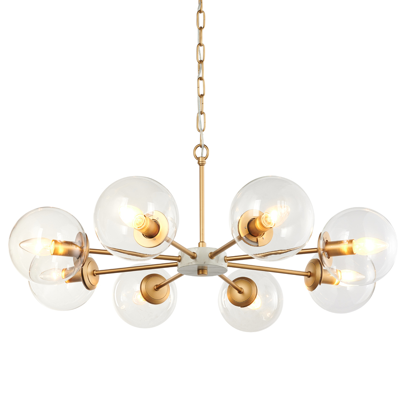 Люстра Monique Chandelier 78 Золотой Белый Прозрачный Люстра Monique Chandelier 78 Золотой Белый Прозрачный в Липецке | Loft Concept