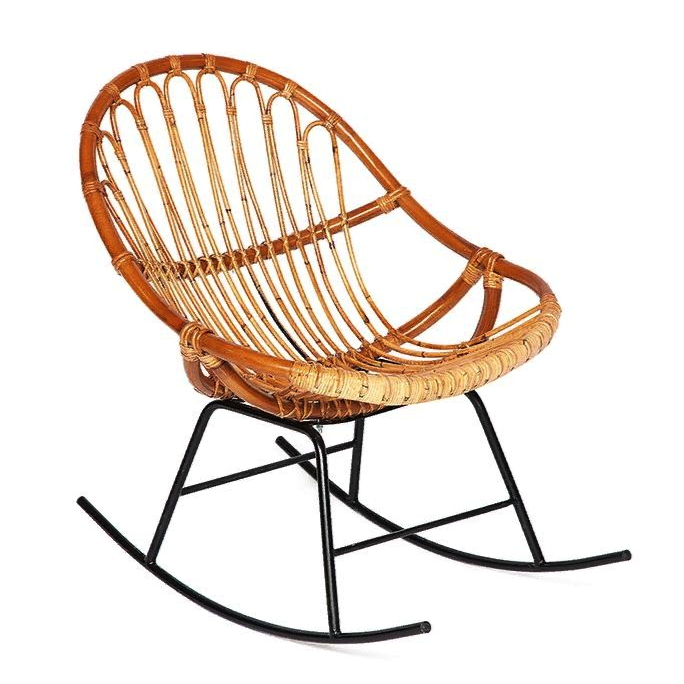 Стул качалка Bamboo brown Коричневый Черный Стул качалка Bamboo brown Коричневый Черный в Липецке | Loft Concept