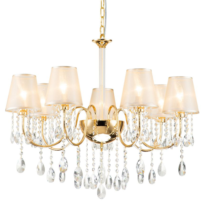 Люстра золотого цвета с хрустальным декором Dainty Light Золотой Янтарный Люстра золотого цвета с хрустальным декором Dainty Light Золотой Янтарный в Липецке | Loft Concept