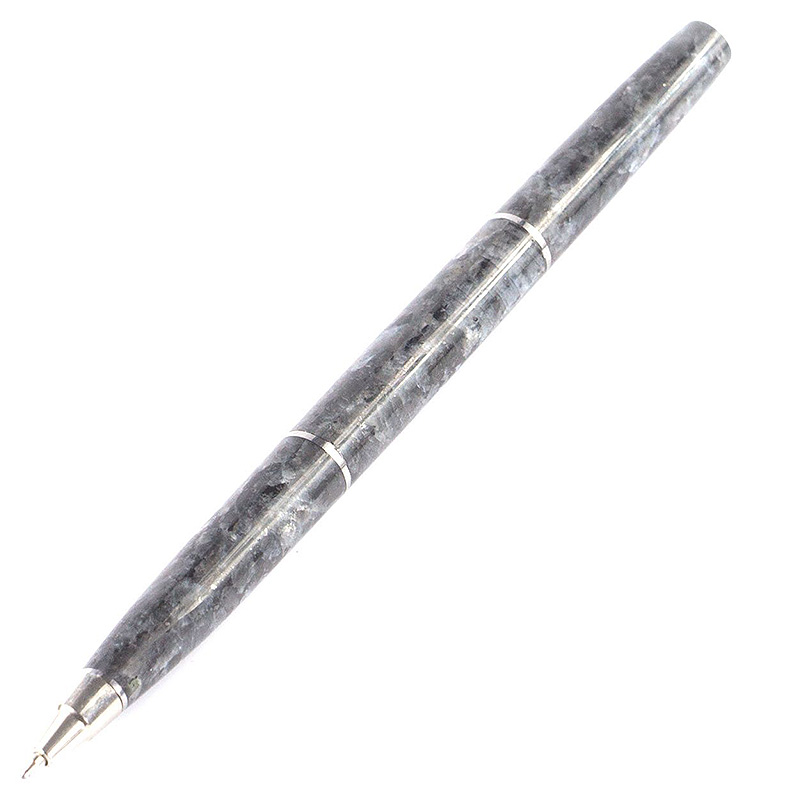 Ручка шариковая из натурального камня Лабрадорит Stone Pens Серый Серебряный Ручка шариковая из натурального камня Лабрадорит Stone Pens Серый Серебряный в Липецке | Loft Concept