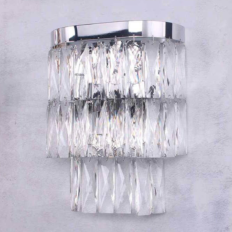 Бра Crystal Pendants Regena Chrome Wall Lamp Хром Прозрачный (Transparent) в Липецке | Loft Concept 