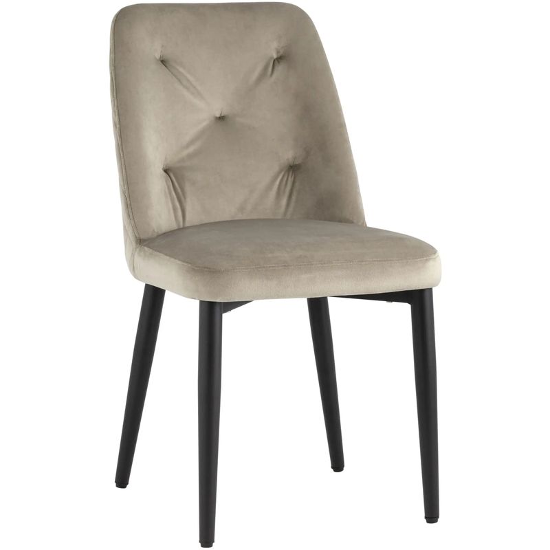 Стул Emma Chair Велюр Шампань Шампань Черный Стул Emma Chair Велюр Шампань Шампань Черный в Липецке | Loft Concept