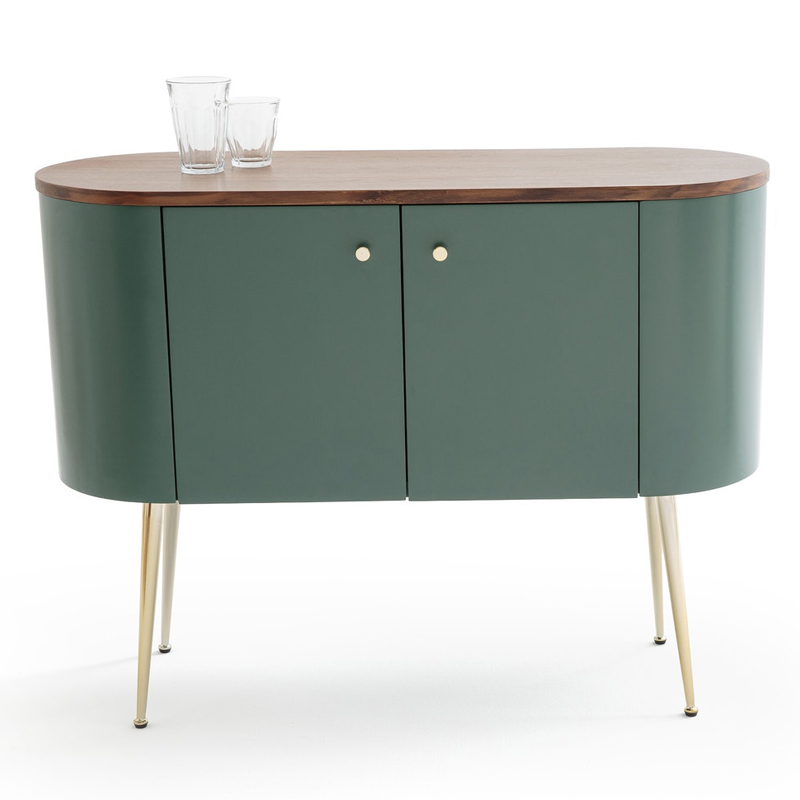 Комод округлой формы Torborg Chest of drawers Орех Изумрудный Золотой Комод округлой формы Torborg Chest of drawers Орех Изумрудный Золотой в Липецке | Loft Concept