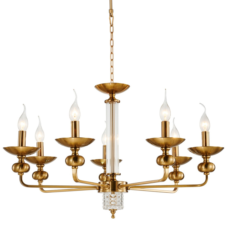 Люстра бронзового цвета со стеклянным декором Candelabrum D75 см Бронза Прозрачный Люстра бронзового цвета со стеклянным декором Candelabrum D75 см Бронза Прозрачный в Липецке | Loft Concept