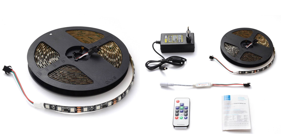 Комплект светодиодной влагозащищенной ленты 14,4W/m 60Led/m 5050SMD разноцветный 5M Комплект светодиодной влагозащищенной ленты 14,4W/m 60Led/m 5050SMD разноцветный 5M - Loft-Concept в Липецке