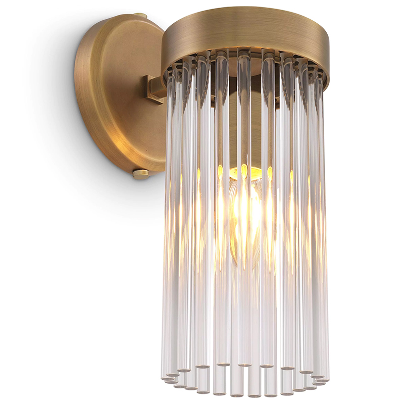 Бра Eichholtz Wall Lamp Carnero Латунь Прозрачное Стекло Бра Eichholtz Wall Lamp Carnero Латунь Прозрачное Стекло в Липецке | Loft Concept
