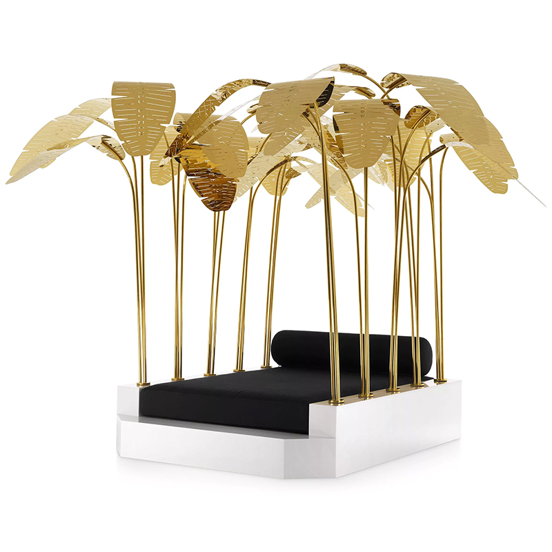 Кровать Philipp Plein Outdoor Bed Miami Белый Золотой Черный Кровать Philipp Plein Outdoor Bed Miami Белый Золотой Черный в Липецке | Loft Concept