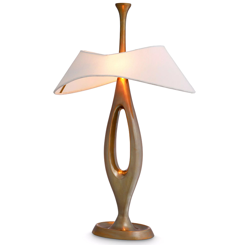 Настольная лампа Eichholtz Table Gianfranco Brass Золотой Белый Настольная лампа Eichholtz Table Gianfranco Brass Золотой Белый в Липецке | Loft Concept